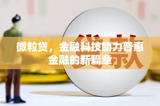 镇巴微粒贷，金融科技助力普惠金融的新篇章