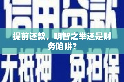 镇巴提前还款，明智之举还是财务陷阱？
