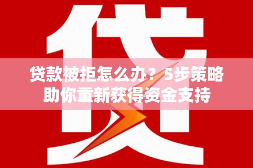 镇巴贷款被拒怎么办？5步策略助你重新获得资金支持