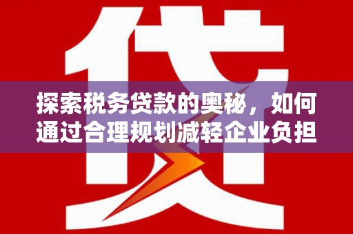 镇巴探索税务贷款的奥秘，如何通过合理规划减轻企业负担