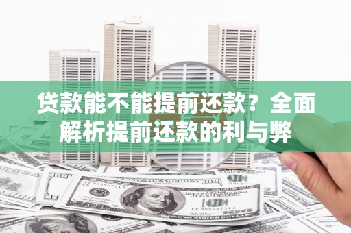 镇巴贷款能不能提前还款？全面解析提前还款的利与弊