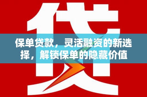 镇巴保单贷款，灵活融资的新选择，解锁保单的隐藏价值