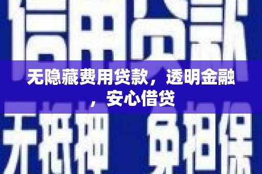 镇巴无隐藏费用贷款，透明金融，安心借贷
