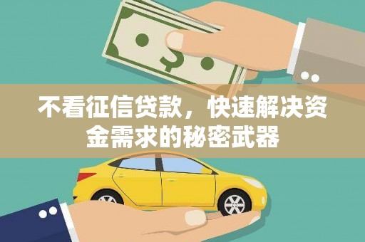 镇巴不看征信贷款，快速解决资金需求的秘密武器