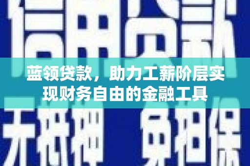镇巴蓝领贷款，助力工薪阶层实现财务自由的金融工具