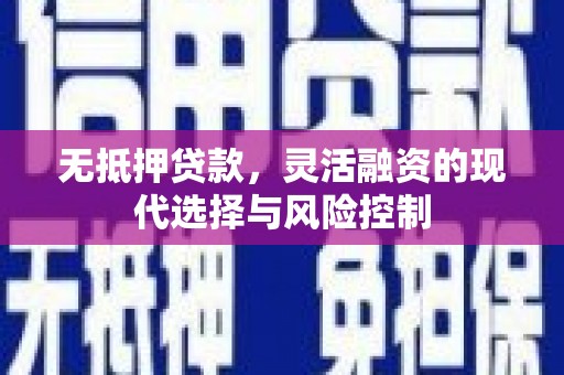 镇巴无抵押贷款，灵活融资的现代选择与风险控制