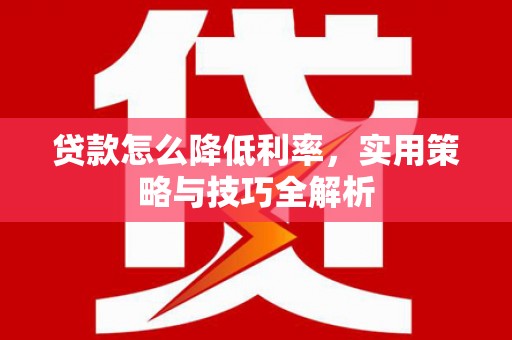 镇巴贷款怎么降低利率，实用策略与技巧全解析