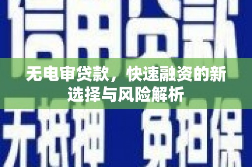 镇巴无电审贷款，快速融资的新选择与风险解析