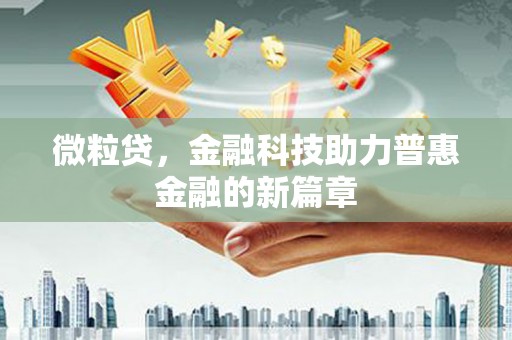 镇巴微粒贷，金融科技助力普惠金融的新篇章