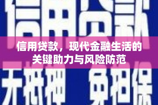 镇巴信用贷款，现代金融生活的关键助力与风险防范