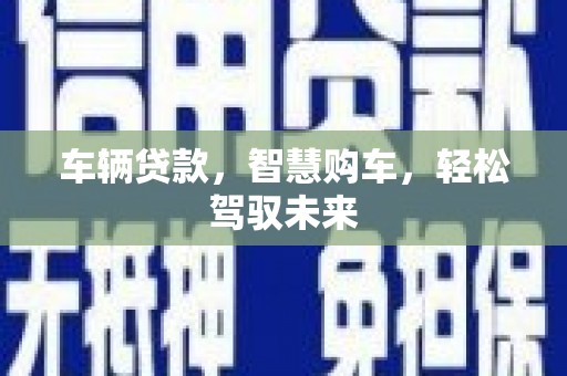 镇巴车辆贷款，智慧购车，轻松驾驭未来