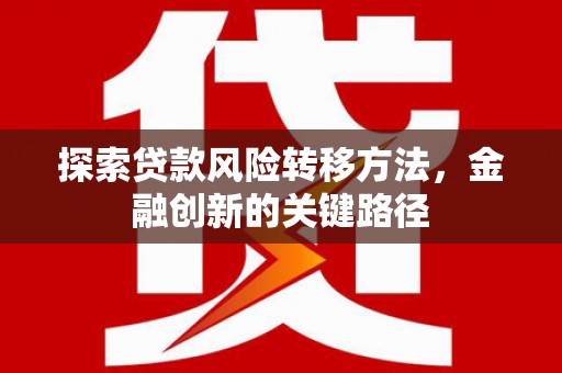 镇巴探索贷款风险转移方法，金融创新的关键路径