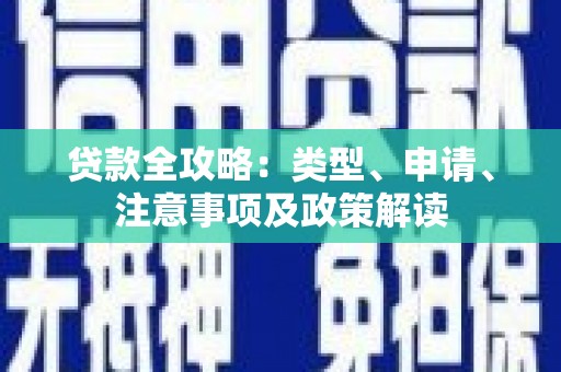 镇巴贷款全攻略：类型、申请、注意事项及政策解读